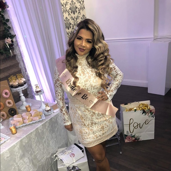 long sleeve bridal shower dress
